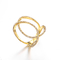 Gemnel new arrivals minimalist jewelry 18k gold plated shell pearl cubic zircon stacking ring