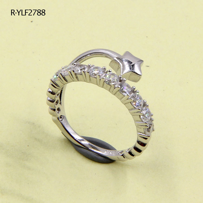 Radiant Cut Pear Shaped CZ Silver Rings Prong Set 925 Sterling Silver Fine Jewelry