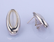 Vintage Unisex Stud Earrings Silver White CZ Jewelry Hypoallergenic Decorative Earrings