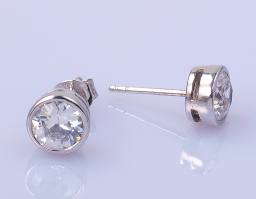 Casual DIY Silver White CZ Earrings Lightweight Gift Making Jewelry For Occasions