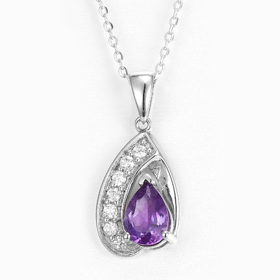 Marquise Gemstone Teardrop Pendant 925 Sterling Silver Everyday Wear Necklace