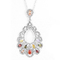 Ladys Long Teardrop Marquise Pendant Necklace 925 Silver Gemstone Box Chain Jewelry
