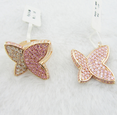 Customized 925 Logo Rhodium Plated Jewelry Set With AAA CZ Stud Earrings