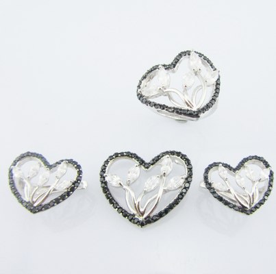 Elegant AAA Grade Cubic Zirconia Stud Earrings Silver 925 Jewelry Set Sterling Silver Necklace And Earring Sets For Brid