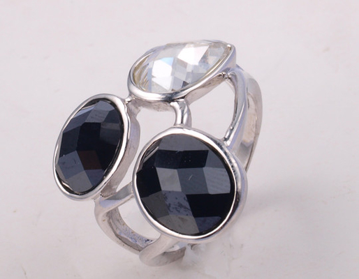 925 Silver Black Agate Stone Rings For Women Unisex Casual Party Anniversary - Various Shapes Available