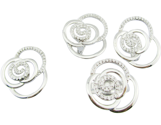 Rhodium Plated Silver 925 Jewelry Set with 7 US Size Ring Now
