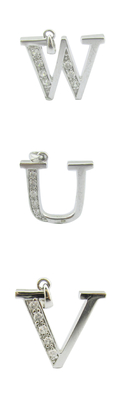 Customized S925 18K White Gold Plated Pendant With Alphabet S Letter Silver Cz Pendant  Alphabet Pendant Summer Holiday