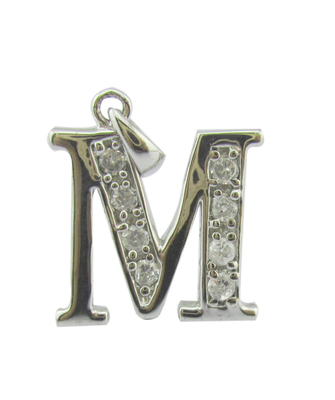 925 Sterling Silver Cubic Zirconia Alphabet Pendant Necklace with Abalone Shell customized silver jewelry  zircon stones