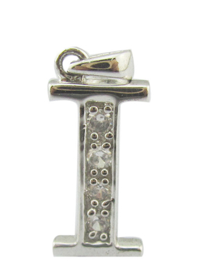 925 Sterling Silver Cubic Zirconia Alphabet Pendant Necklace with Abalone Shell customized silver jewelry  zircon stones