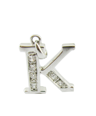 Sparkling ABCDEFGHIJK;MNOPQRSTUVWXYZ Alphabet Necklace in 925 Silver with Zircon Stones