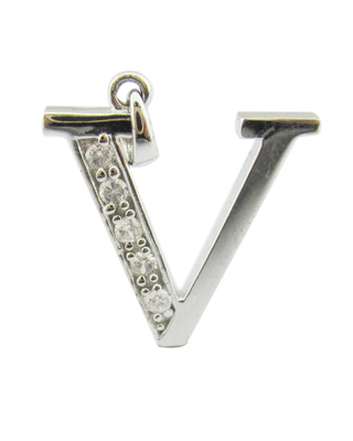 Sparkling ABCDEFGHIJK;MNOPQRSTUVWXYZ Alphabet Necklace in 925 Silver with Zircon Stones