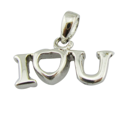 I LOVE U Pendant Sparkling Sterling Silver A Z Alphabet Pendant pieces of jewelry Love Story Iced out pendant