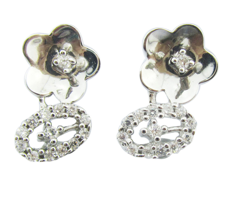 Vintage 925 Silver CZ Earrings Nickel-Free For Casual Occasion Simple Style  Cute Sterling Silver Earrings Small Silver