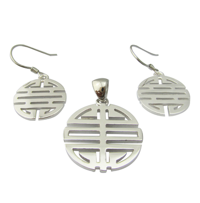 Chinese Happiness Earring 925 CZ Sterling Silver Earrings Delicate Flower Shape For Feminine And Elegant Look