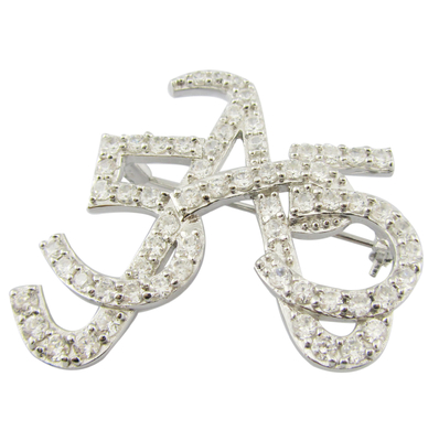 Light And Intricate 925 Silver Pin Brooch With CZ Sterling Silver Brooch Your Handbag Brooch Design