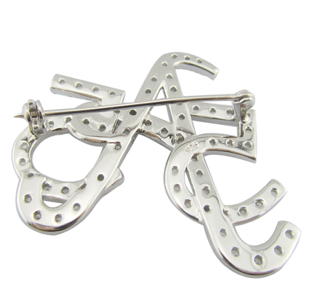 Light And Intricate 925 Silver Pin Brooch With CZ Sterling Silver Brooch Your Handbag Brooch Design
