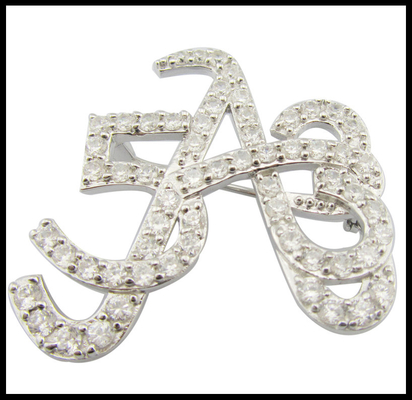 Intricate Classic 925 Silver CZ Round Brooch For Anniversary Business Meeting Cz Brooch Beautiful Gift Box