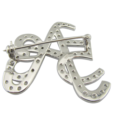 Intricate Classic 925 Silver CZ Round Brooch For Anniversary Business Meeting Cz Brooch Beautiful Gift Box