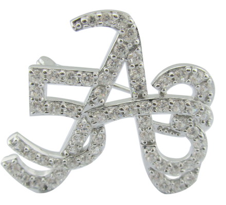 Intricate Classic 925 Silver CZ Round Brooch For Anniversary Business Meeting Cz Brooch Beautiful Gift Box
