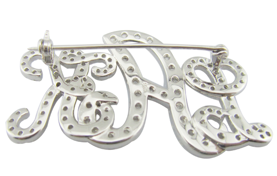 925 Silver CZ Brooch With Intricate Engravings For Formal Occasions Someone Special Sterling Silver Brooch
