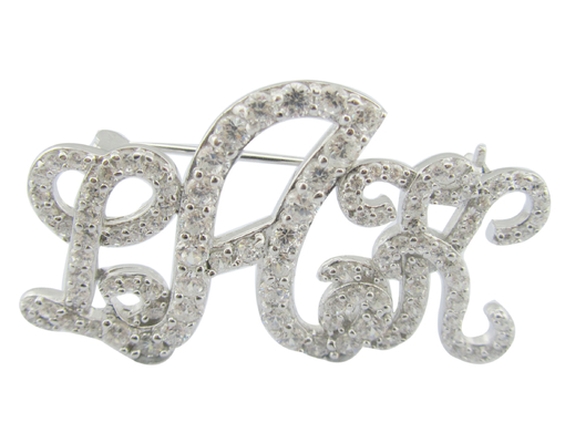925 Silver CZ Brooch With Intricate Engravings For Formal Occasions Someone Special Sterling Silver Brooch