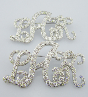925 Silver CZ Brooch With Intricate Engravings For Formal Occasions Someone Special Sterling Silver Brooch