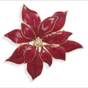 Christmas CZ / 925 Silver Brooch Round Red Shape CZ Pin Brooch For Anniversary Gifts Merry Christmas
