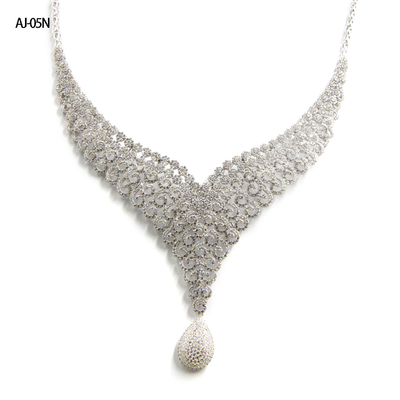 Dinner Party Exquisite 60 Grams 925 Sterling Silver Necklaces For Everyday Wear sterling silver collar necklace Diamond
