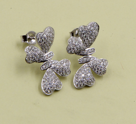 925 Sterling Silver Stud Earrings With Cubic Zirconia Stones Knot Earring Stud Knot Set Party Anniversary Gift For Love