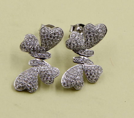 925 Sterling Silver Stud Earrings With Cubic Zirconia Stones Knot Earring Stud Knot Set Party Anniversary Gift For Love