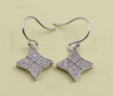 Dancing Flower Earring Elegant 2-5 Gram Sterling Silver Stud Earrings With CZ Stones Girl Sterling Silver Earrings  Drop