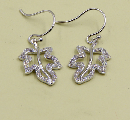 Dancing Flower Earring Elegant 2-5 Gram Sterling Silver Stud Earrings With CZ Stones Girl Sterling Silver Earrings  Drop