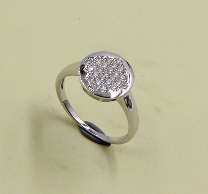 AAA Grade Cubic Zirconia Round Ring In Sterling Silver 925 Sterling Silver Cz Rings Engraved Silver Ring 925 Silver Ring
