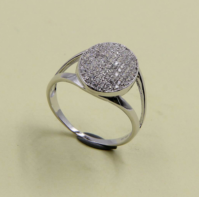 Shimmering 925 Silver CZ Engagement Rings Adorned With AAA Grade Cubic Zirconia Stones