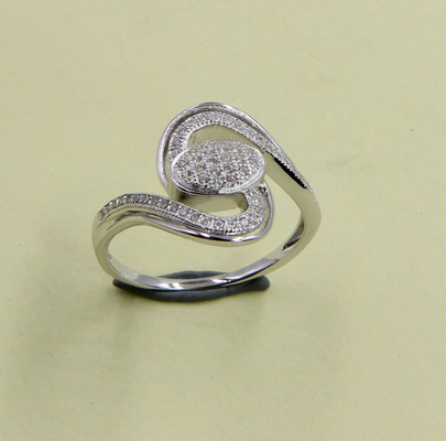 Swirl Elegant Sparkle Round CZ Diamond Simulated Cocktail Swirl Ring 925 Silver Girls Anniversary Wedding