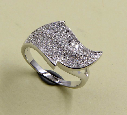 925 Pure Silver Bezel Wedding Leaf Design Ring With Sparkling CZ Solitaire And Pave Eternity Band Sterling Silver Diamon