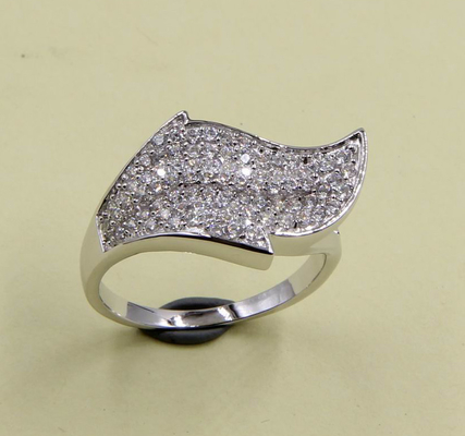 925 Pure Silver Bezel Wedding Leaf Design Ring With Sparkling CZ Solitaire And Pave Eternity Band Sterling Silver Diamon