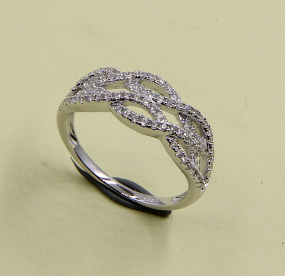 Pave Prong Heart Shape Wedding Band Ring 925 Silver CZ Eternity Band Rings Size 5-10 Sterling Silver Spoon Rings
