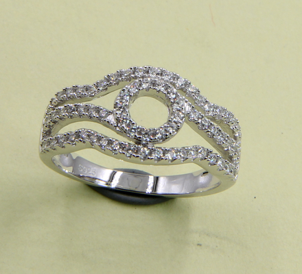 Sterling Silver Rings Petite Prong Pave CZ Pear Heart Chevron Oval Round Evil Eye Sterling Silver Rose Ring Sterling