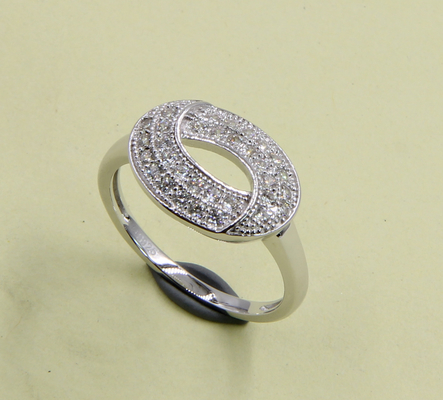 Round Swirl Ring Oval 925 Sterling Silver Eternity Bands With AAA Grade Cubic Zirconia For Wedding Anniversary