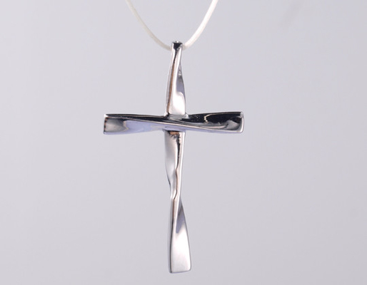 18K White Gold Diamond Sterling Silver Cross Plain Shinning Pendant 925 Religious Pendant Casual to Formal Christmas gif