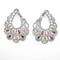 Bridal Clip on 925 Silver CZ Earrigns Wedding Teardrop Christmas Earrings
