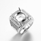 Dad Ring Male Rings 925 Silver CZ Rings Blue Birth Stone 14*17mm
