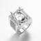 Dad Ring Male Rings 925 Silver CZ Rings Blue Birth Stone 14*17mm