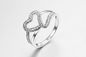 Heart Shaped 925 Silver CZ Rings 2.38g CZ Eternity Wedding Band