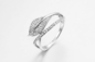 Green Leaf 925 Silver CZ Rings 3mm Cubic Zirconia Anniversary Band