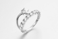 2.78g 925 Silver CZ Rings ODM Sterling Silver Moon And Star Ring