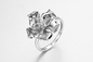 &quot;Lotus&quot; 925 Sterling Silver CZ Art Deco Rings Mother's Day Present