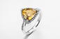 3.7g 925 Silver Gemstone Rings With Citrine Stone PVD Plated