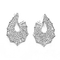 Bridal Earrings 925 Silver CZ Earrings Bling and Chic Bridal Earrigns Fan Shaped